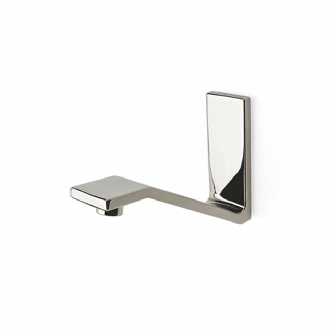 Waterworks Formwork Wall Mounted Tub Spout in Burnished Brass