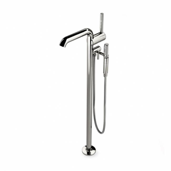 Waterworks DISCONTINUED .25 Floor Mounted Exposed Tub Filler With 2.5gpm Handshower and Joystick Handle in Carbon