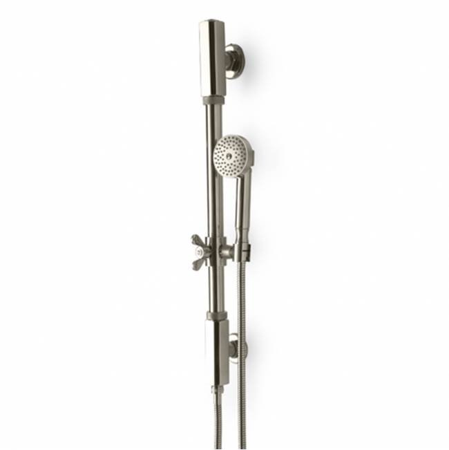 Waterworks R.W. Atlas Handshower On Bar with Metal Handle in Burnished Brass, 2.5gpm