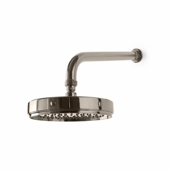 Waterworks R.W. Atlas 8 1/2 Shower Head, Arm and Flange with Fixed Spray in Nickel, 2.5gpm