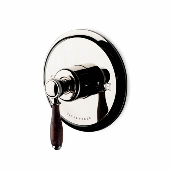 Waterworks Easton Classic Pressure Balance Control Valve Trim with Oak Lever Handle in Chrome