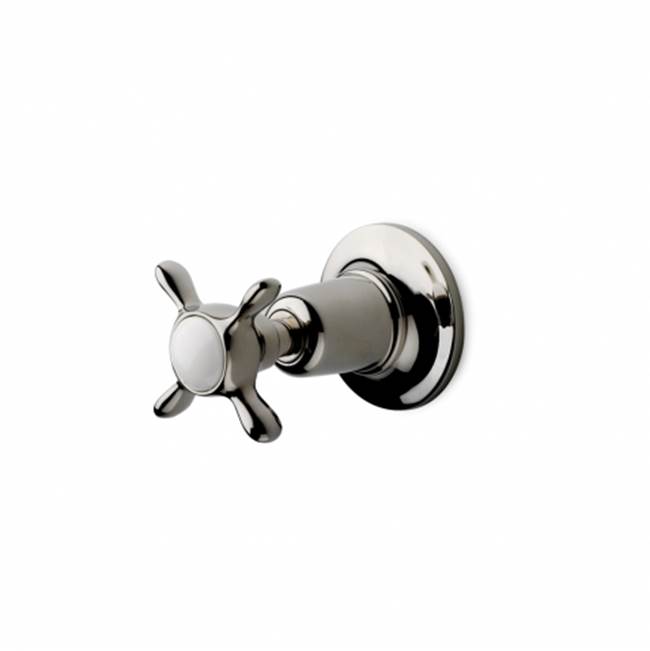Waterworks Easton Classic Volume Control Valve Trim with White Porcelain Indice and Metal Cross Handle in Chrome