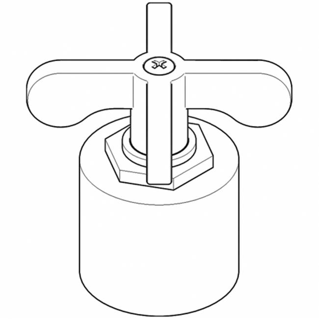 Waterworks Service Parts Cross Handle Kit in Matte Nickel