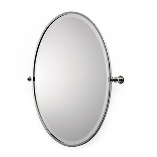 Waterworks Crystal Metal Oval Wall Mounted Tilting Mirror 27 13/16 x 29 15/16 x 2 3/4 in Gold