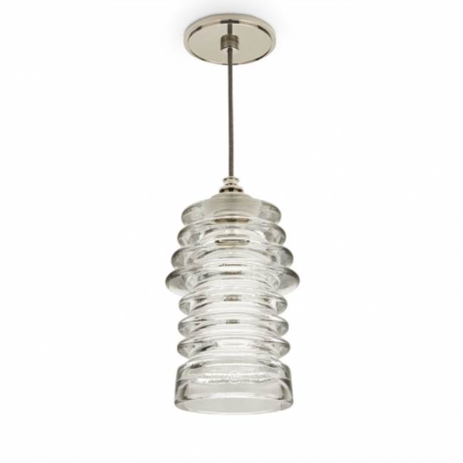 Waterworks DISCONTINUED USE 18-52197-91861 Watt Ceiling Mounted Pendant in Old Bronze with Ribbed Glass Shade in Clear