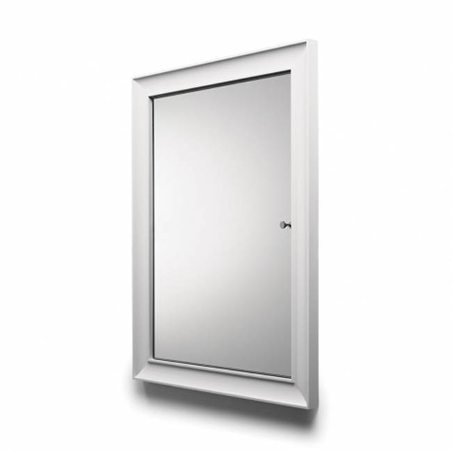 Waterworks Waterworks Modern Recessed Large Wood Medicine Cabinet 24 x 32 x 1 1/2 in White with Chrome Hardware
