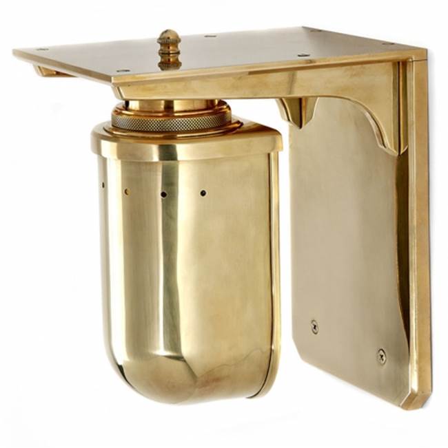 Waterworks R.W. Atlas Wall Mounted Single Arm Sconce with Metal Shade in Unlacquered Brass