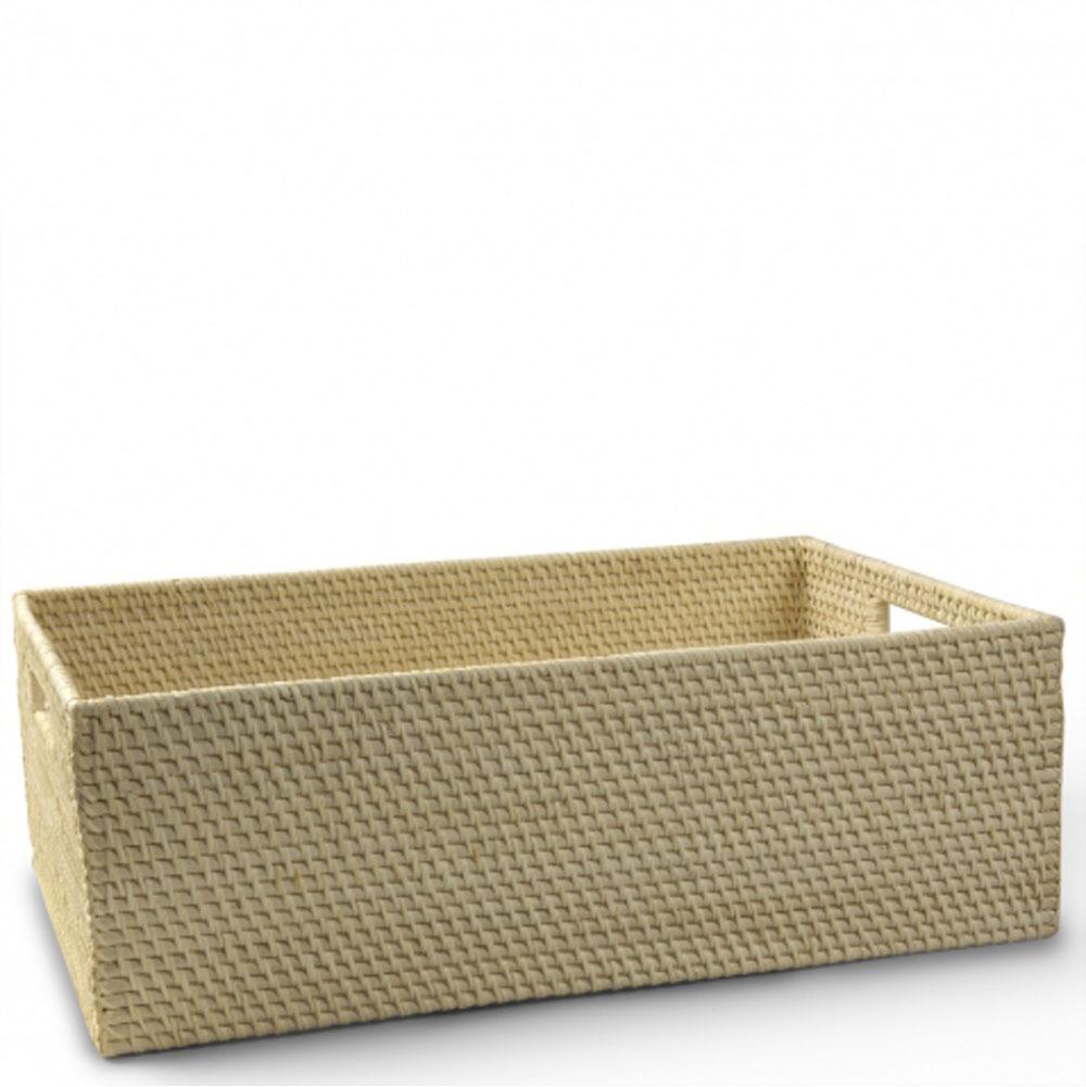 Waterworks Palm Large Rectangular Basket with Handles in Natural