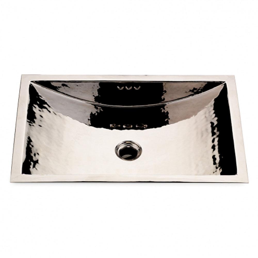 Waterworks Normandy Drop In or Undermount Rectangular Hammered Copper Lavatory Sink 22 13/16 x 14 3/4 x 5 11/16 in Matte Gold
