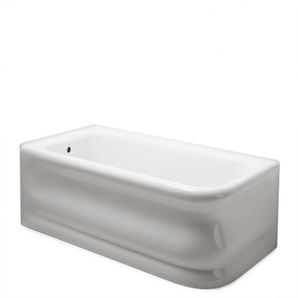 Waterworks Empire 66 1/2'' x 34 1/4'' x 24'' Left Corner Rectangular Bathtub with End Drain in Glossy White
