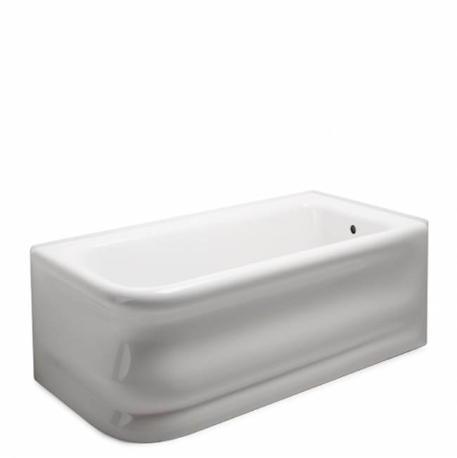 Waterworks Empire 66 1/2'' x 34 1/4'' x 24'' Right Corner Rectangular Bathtub with End Drain in Glossy White