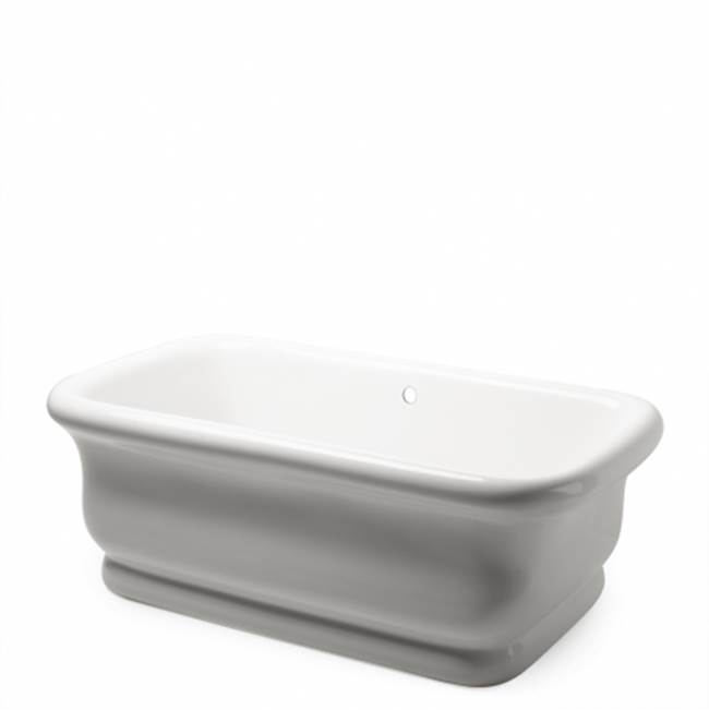 Waterworks Empire 59 x 34 1/2 x 24 Freestanding Rectangular Bathtub in Glossy White