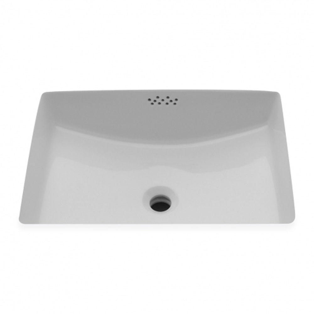 Waterworks Universal Drop In or Undermount Rectangular Vitreous China Lavatory Sink Single Glazed 22 1/4 x 16 3/8 x 7 1/2 in Cool White