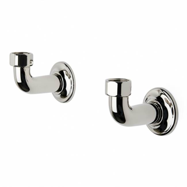 Waterworks Easton Pair of 3 1/8'' Angled Wall Unions for Kitchen Faucets in Chrome Complies with 0.25% WALC