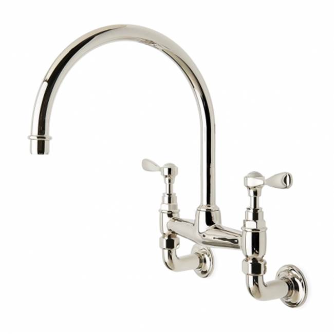 Waterworks Easton Pair of 3 1/8'' Angled Wall Unions for Kitchen Faucets in Nickel Complies with 0.25% WALC