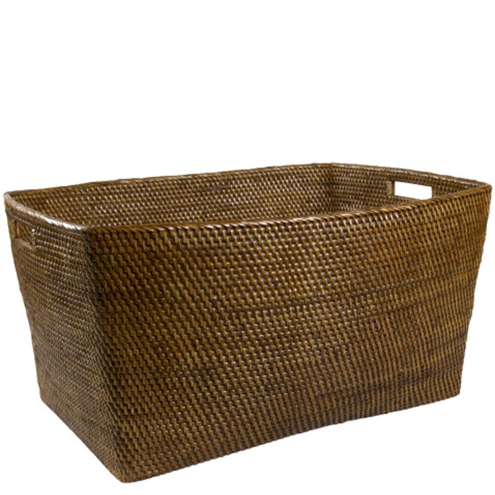 Waterworks Rattan Extra Large Rectangular Basket in Chestnut