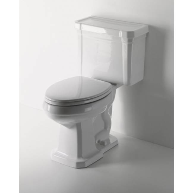 Waterworks Exeter Two Piece Elongated Watercloset in White Glossy Solid with Chrome Lever