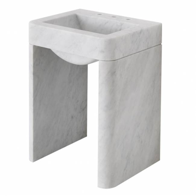 Waterworks Beekman Marble Two Leg Single Washstand 26 x 21 x 34 in Carrara