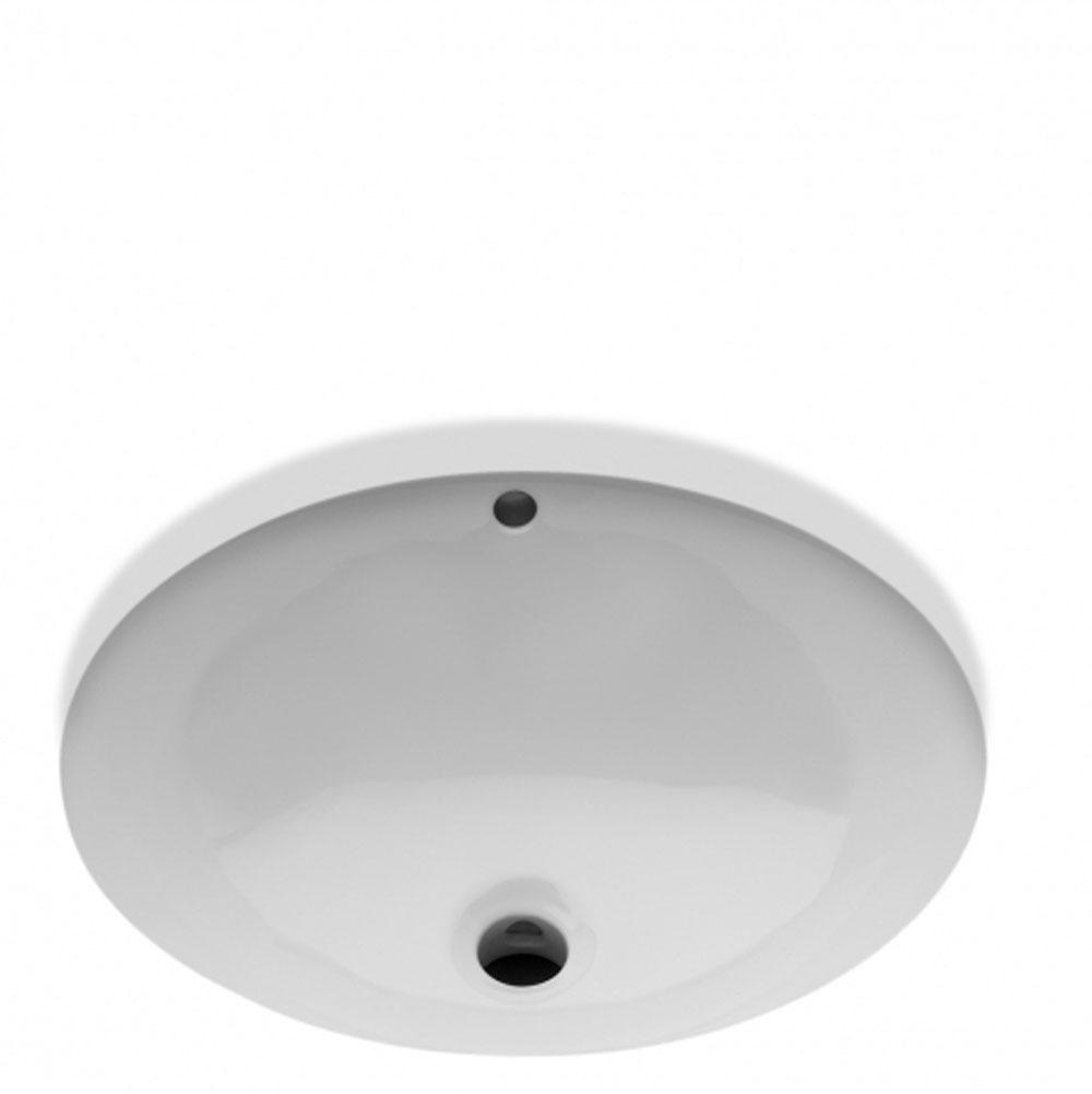 Waterworks Saxby Drop In or Undermount Oval Vitreous China Single Glazed Lavatory Sink 18 7/8 x 16 1/8 x 7 11/16 in White