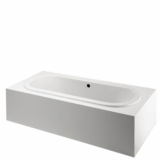 Waterworks Classic 72'' x 37'' x 22'' Left Hand Whirlpool Oval Bathtub with Center Drain in Glossy White