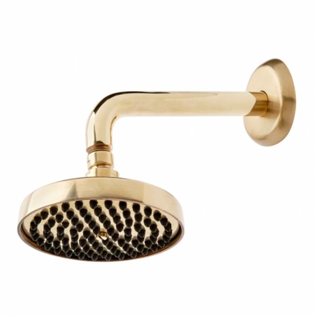 Waterworks DISCONTINUED Isla Wall Mounted Shower Head, Arm and Flange in Sovereign, 2.5gpm