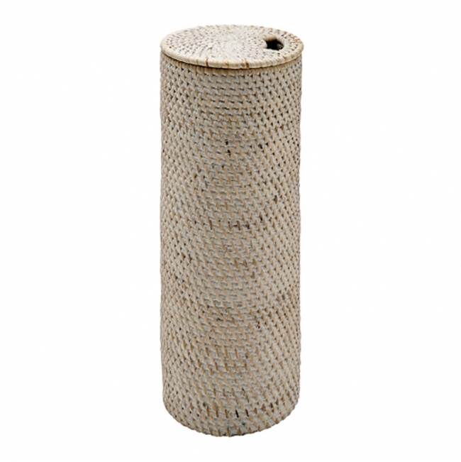 Waterworks Palm Toilet Tissue Basket in White Wash
