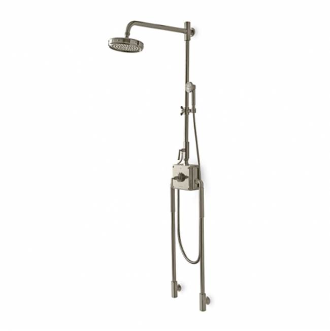 Waterworks R.W. Atlas Exposed Thermostatic System with Handshower, Diverter and Lever Handle in Burnished Brass, 2.5gpm