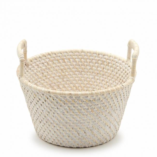 Waterworks Palm Small Bounty Basket in White Wash