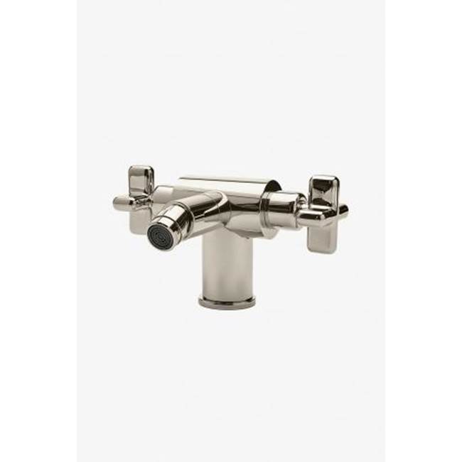 Waterworks COMMERCIAL ONLY .25 One Hole Bidet Fitting with Cross Handles in Matte Brown