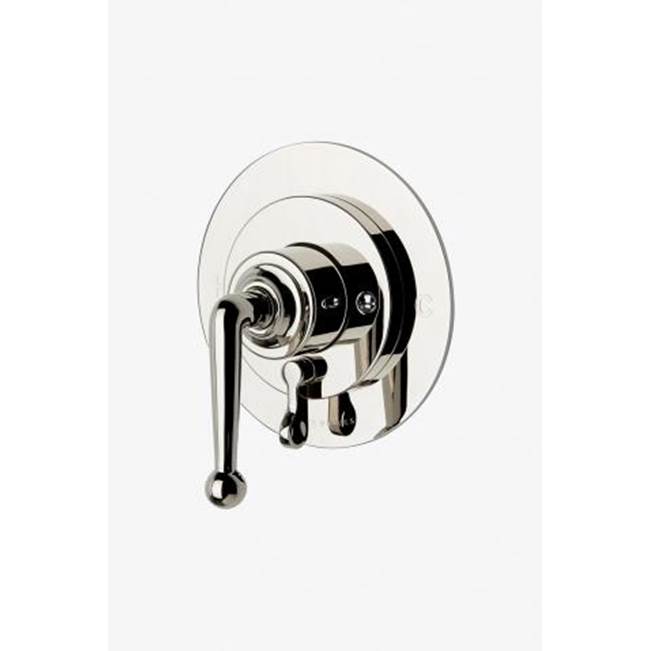 Waterworks Dash Pressure Balance Control Valve Trim with Diverter and Metal Lever Handle in Brass