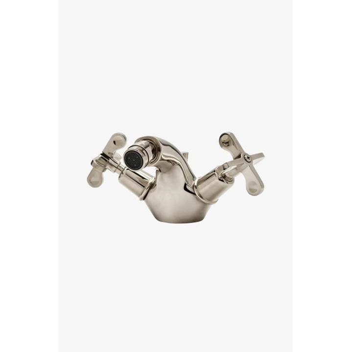 Waterworks COMMERCIAL ONLY Henry One Hole Bidet Fitting with Cross Handles in Antique Brass