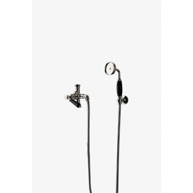 Waterworks Easton Classic Handshower with Diverter and Black Porcelain Lever Handle in Nickel, 1.75gpm (6.6L/min)