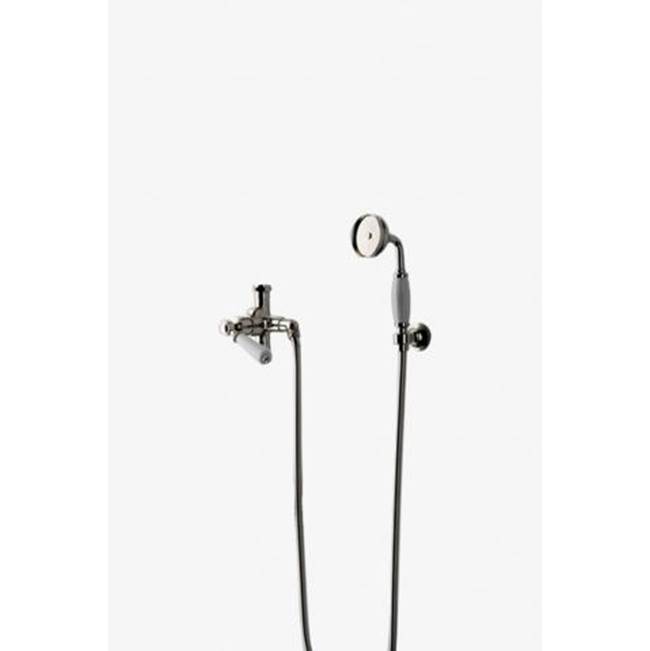 Waterworks Easton Classic Handshower with Diverter and White Porcelain Lever Handle in Copper