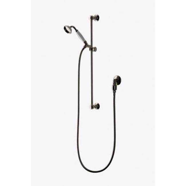 Waterworks Julia Handshower On Bar with White Porcelain Handle in Chrome, 1.75gpm