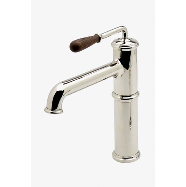 Waterworks Canteen High Profile Bar Faucet with Oak Lever Handle in Nickel, 2.2gpm