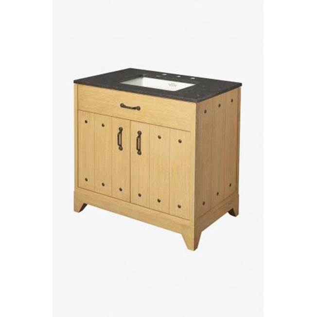 Waterworks DISCONTINUED DISCONTINUED Moorland Single Vanity 36'' x 22'' x 34 1/2'' in Natural Oak with Piedmont Honed Slab and Universal Sink