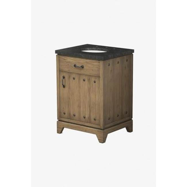 Waterworks DISCONTINUED Moorland Single Vanity 24'' x 22'' x 34 1/2'' in Natural Oak with Piedmont Honed Slab and Saxby Sink
