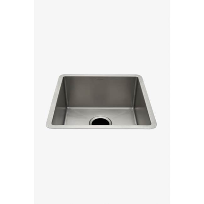 Waterworks Kerr 16 7/8'' x 16 7/8'' Stainless Steel Undermount Prep Sink with Rear Drain