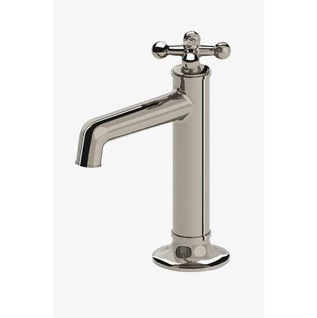 Waterworks Dash One Hole High Profile Bar Faucet with Metal Cross Handle in Unlacquered Brass, 1.75gpm