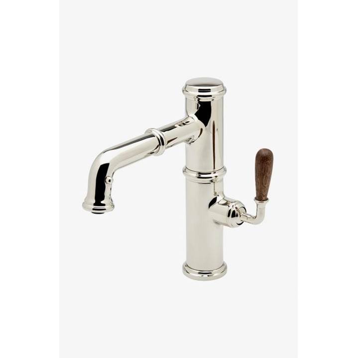Waterworks COMMERCIAL ONLY Canteen One Hole Integrated Pull Spray Kitchen Faucet with Oak Lever Handle in Brass