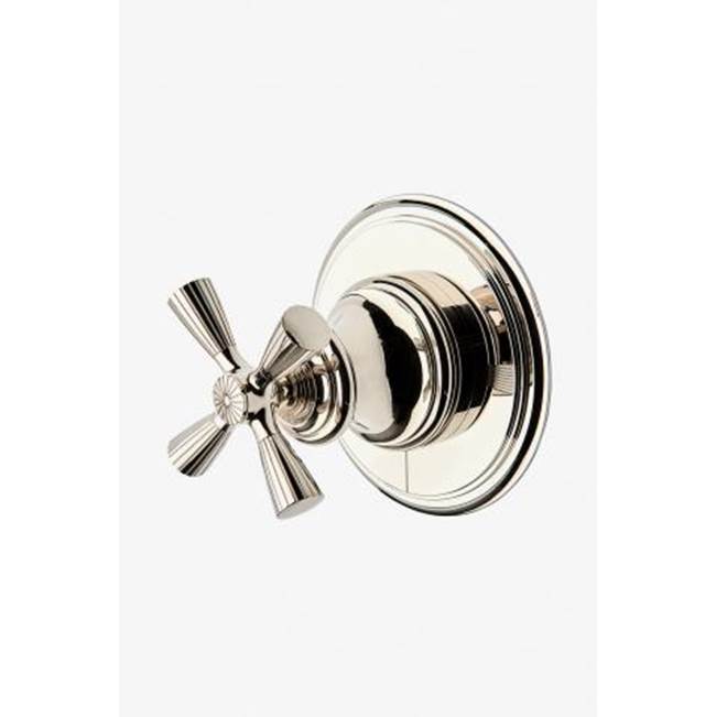 Waterworks DISCONTINUED Foro Two Way Diverter Valve Trim for Thermostatic with Metal Cross Handle in Antique Copper