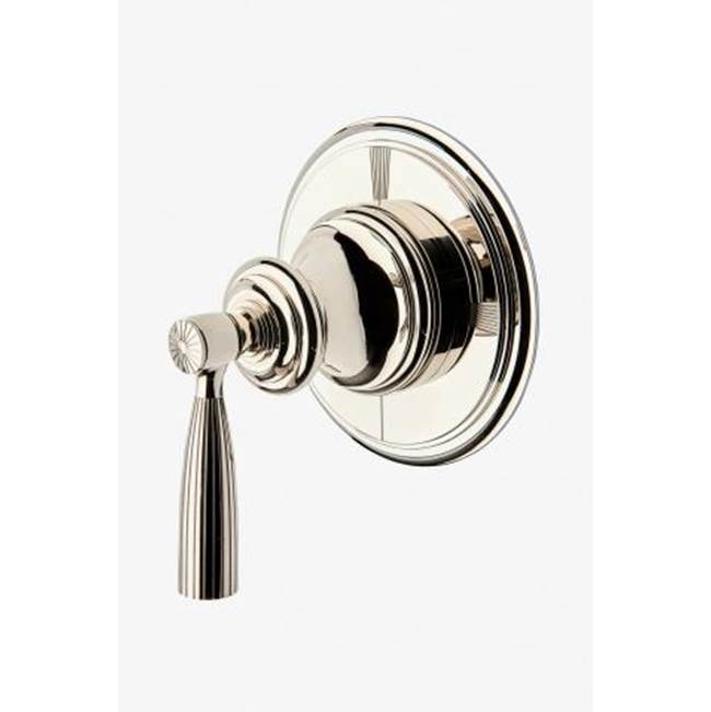 Waterworks Foro Three Way Diverter Valve Trim for Thermostatic with Metal Lever Handle in Brass