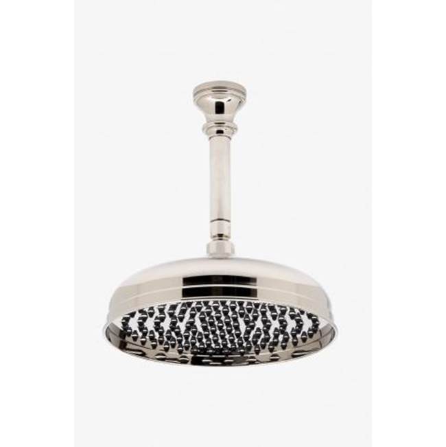 Waterworks DISCONTINUED Foro Ceiling  Mounted 10'' Shower Rose, Arm and Flange in Antique Brass, 2.5gpm (9.5L/min)