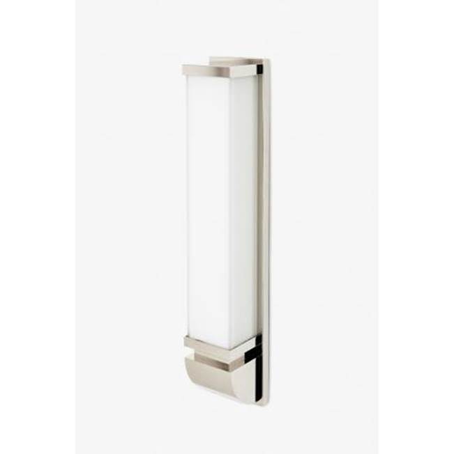 Waterworks Raleigh Wall Mounted Sconce with Mitred Glass Shade in Nickel
