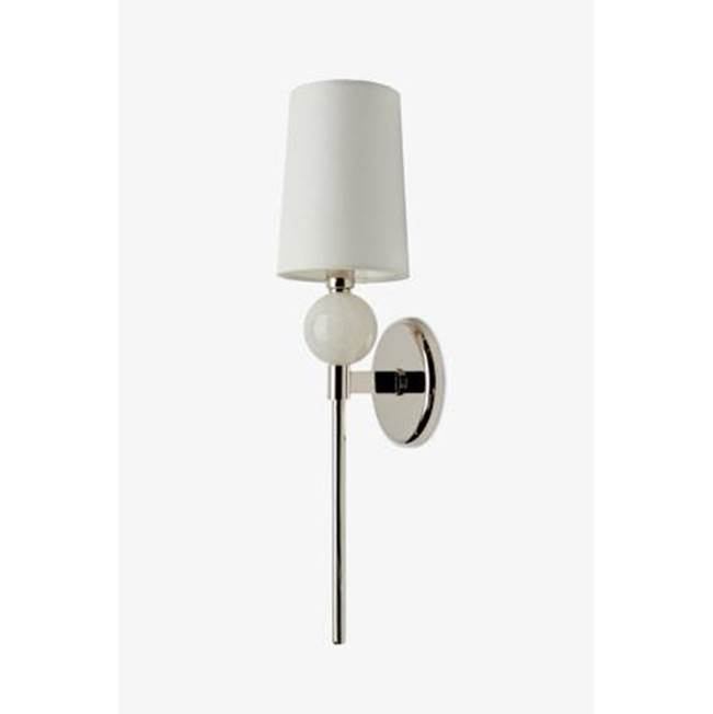 Waterworks Petram Wall Mounted Single Sconce with Fabric Shade in Chrome
