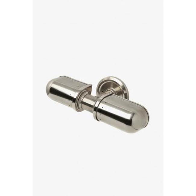 Waterworks R.W. Atlas Wall Mounted Double Arm Sconce with Metal Shades in Burnished Nickel