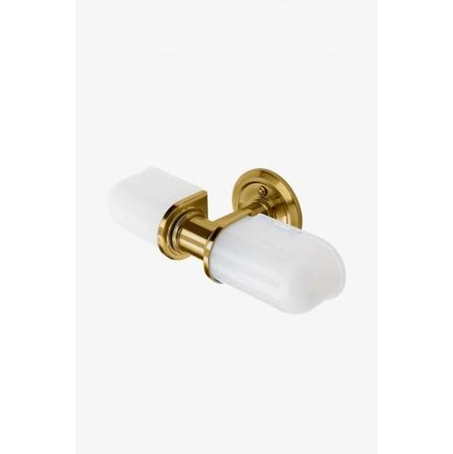 Waterworks R.W. Atlas Wall Mounted Double Arm Sconce with Glass Shades in Brass