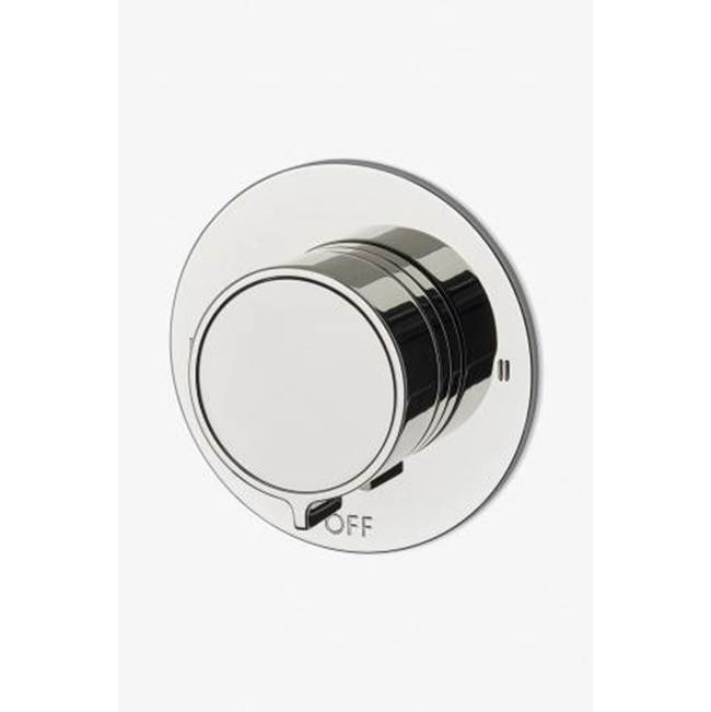 Waterworks COMMERCIAL ONLY Bond Solo Series Two Way Thermostatic Diverter Trim with Roman Numerals and Knob Handle in Nickel