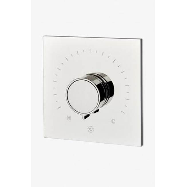 Waterworks COMMERCIAL ONLY Bond Solo Series Square Thermostatic Control Valve Trim with Knob Handle in Gold PVD