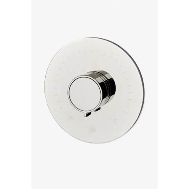 Waterworks COMMERCIAL ONLY Bond Solo Series Round Thermostatic Control Valve Trim with Knob Handle in Matte Brown